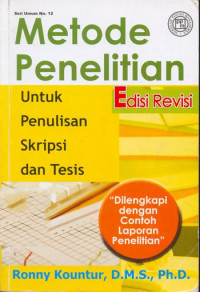Image of Metode Penelitian Untuk Penyusunan Skripsi dan Tesis